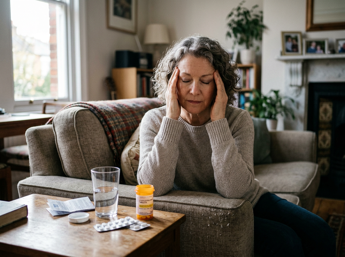 A patient with a new headache at home after a recent levothyroxine change