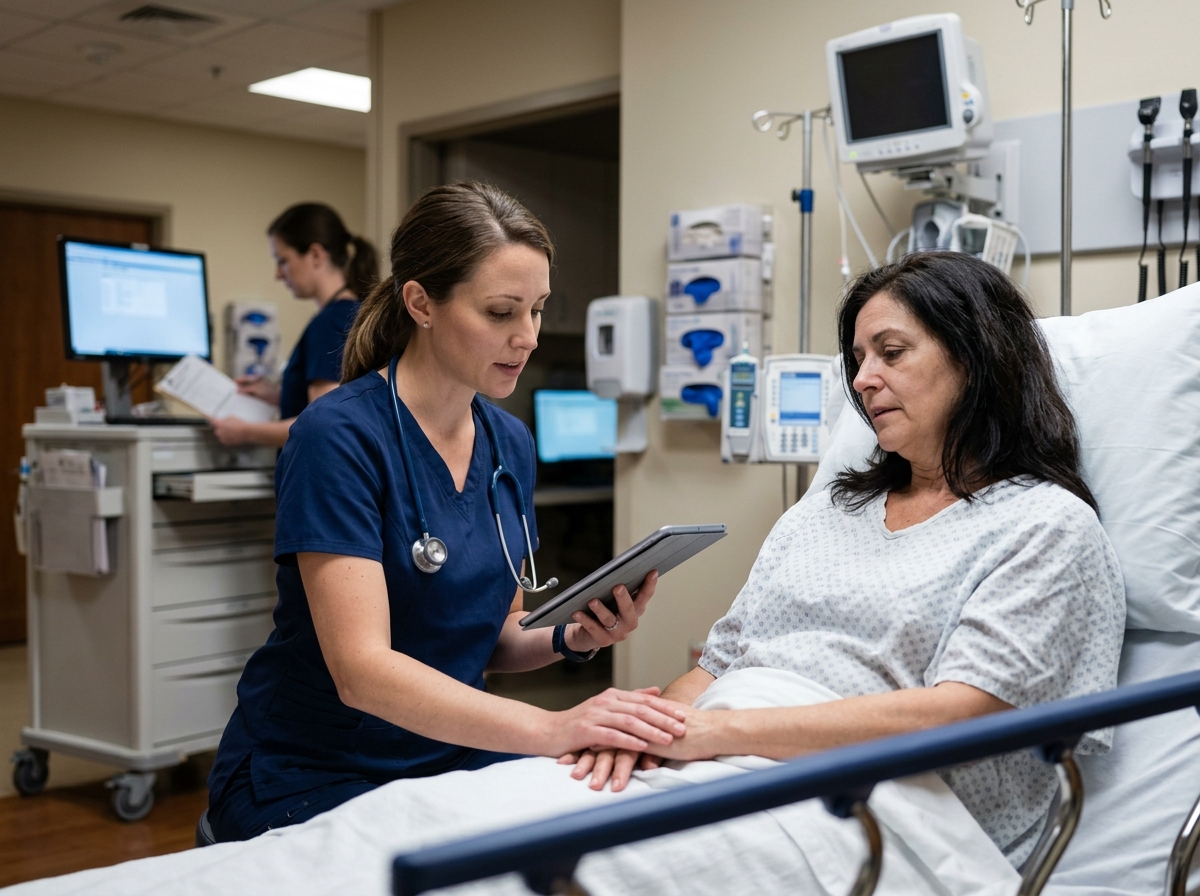 A patient receiving urgent nighttime evaluation when insomnia on levothyroxine comes with more serious symptoms