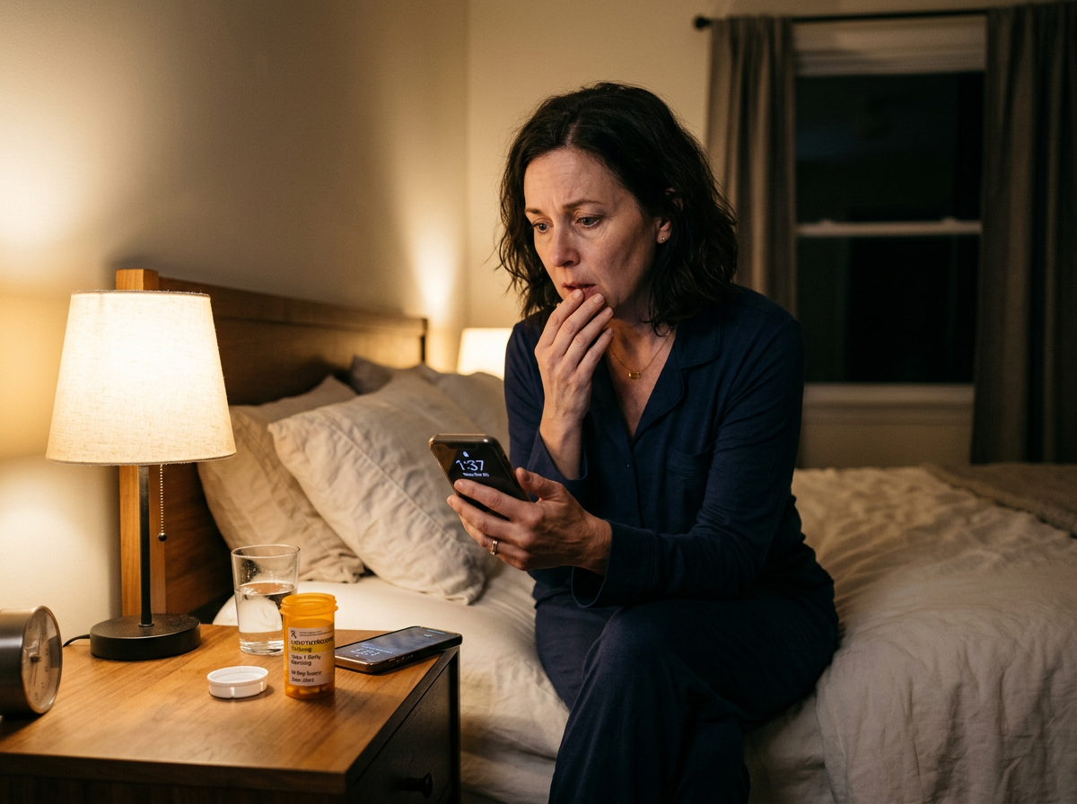 A patient realizing late at night that a levothyroxine dose was missed